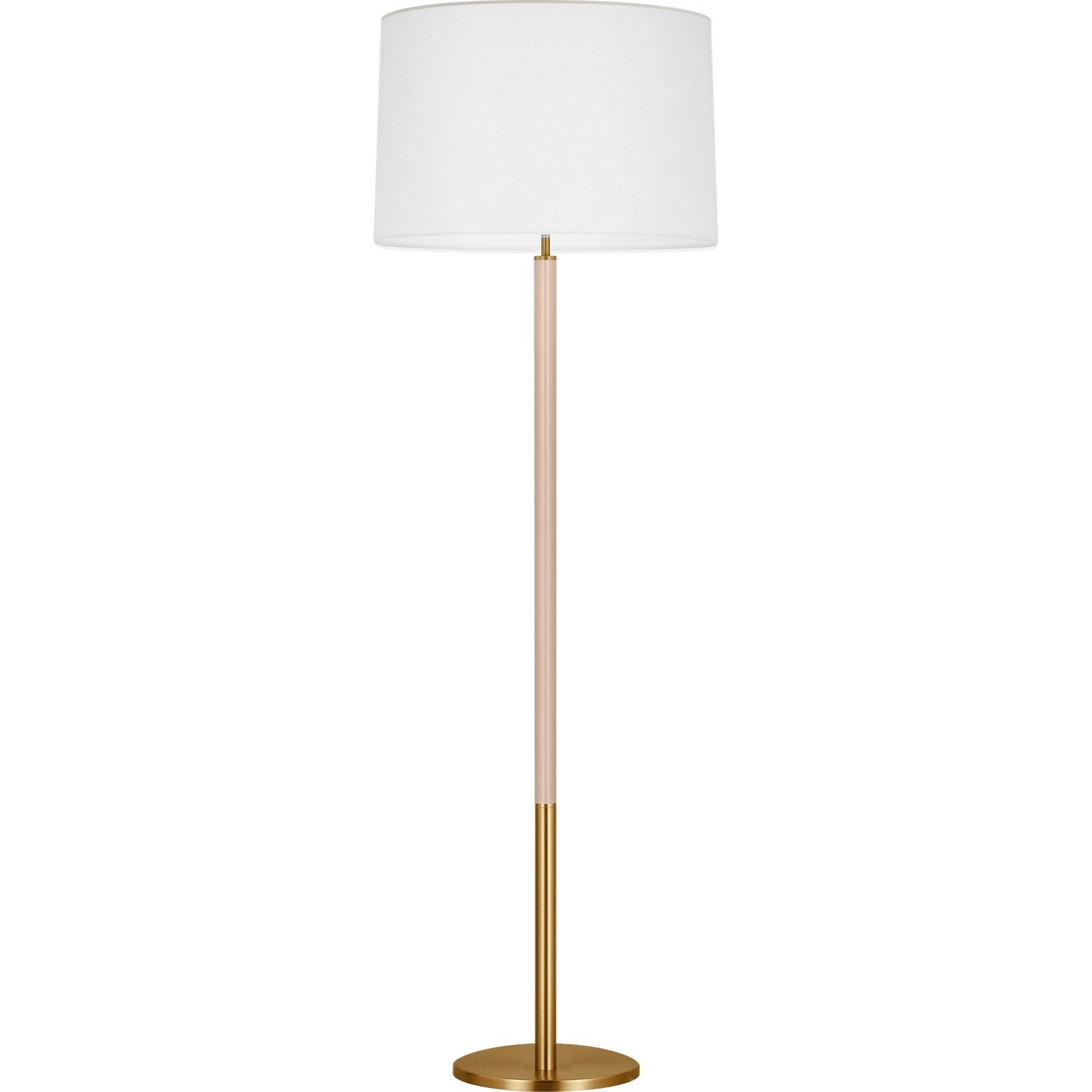 Monroe Large Floor Lamp in Burnished Brass and Glossy White - Visual Comfort Floor Lamps