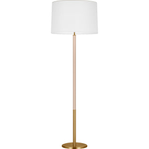 Monroe Large Floor Lamp in Burnished Brass and Glossy White - Visual Comfort Floor Lamps