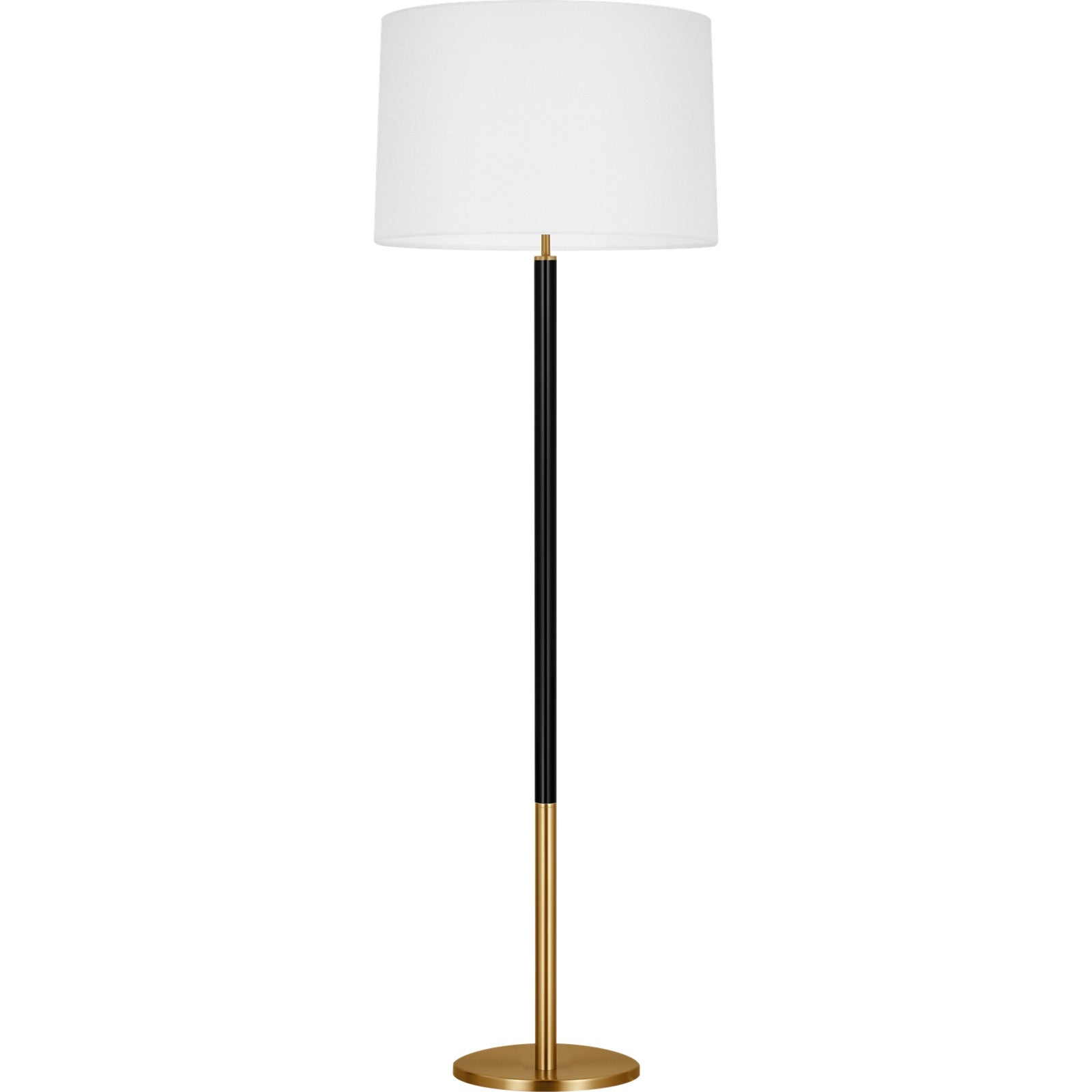 Monroe Large Floor Lamp in Burnished Brass and Glossy White - Visual Comfort Floor Lamps