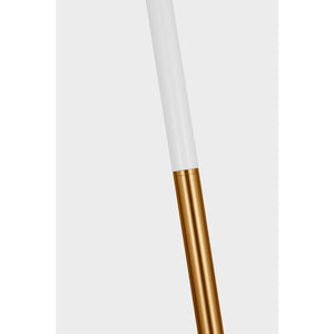Monroe Large Floor Lamp in Burnished Brass and Glossy White - Visual Comfort Floor Lamps