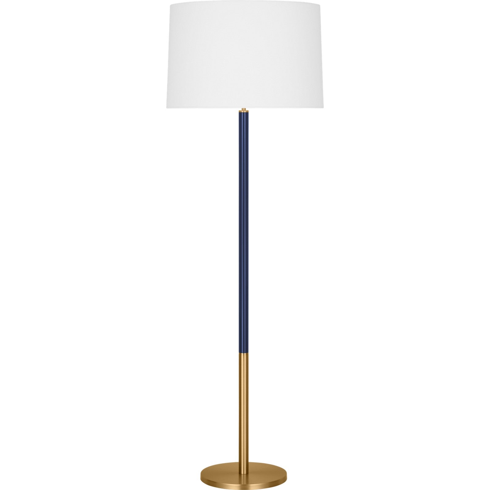 Monroe Large Floor Lamp in Burnished Brass and Glossy White