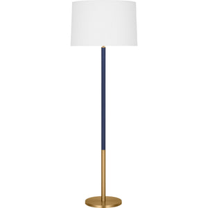 Monroe Large Floor Lamp in Burnished Brass and Glossy White