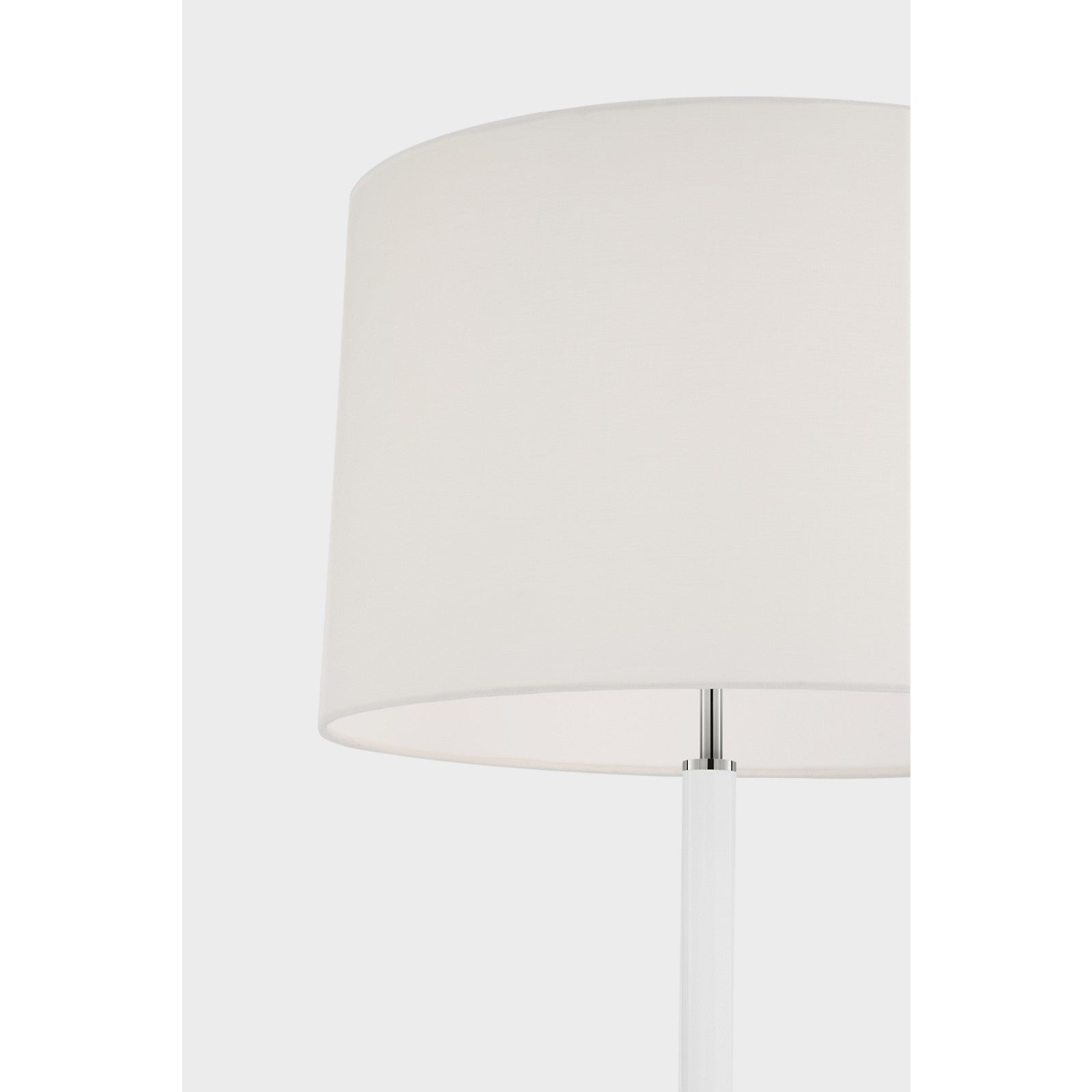 Monroe Large Floor Lamp in Burnished Brass and Glossy White - Visual Comfort Floor Lamps