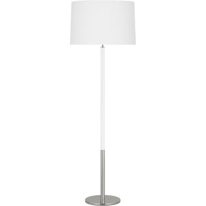 Monroe Large Floor Lamp in Burnished Brass and Glossy White - Visual Comfort Floor Lamps