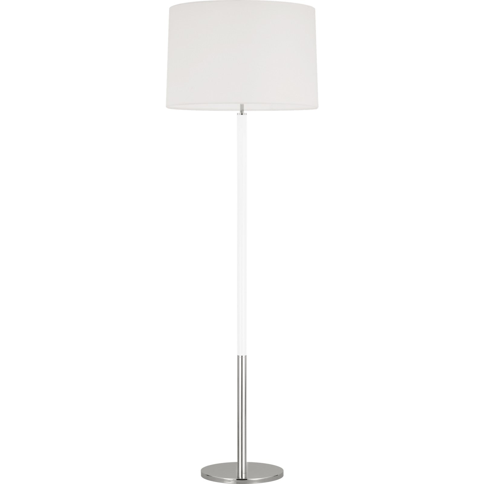 Monroe Large Floor Lamp in Burnished Brass and Glossy White - Visual Comfort Floor Lamps