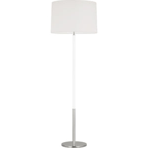 Monroe Large Floor Lamp in Burnished Brass and Glossy White - Visual Comfort Floor Lamps
