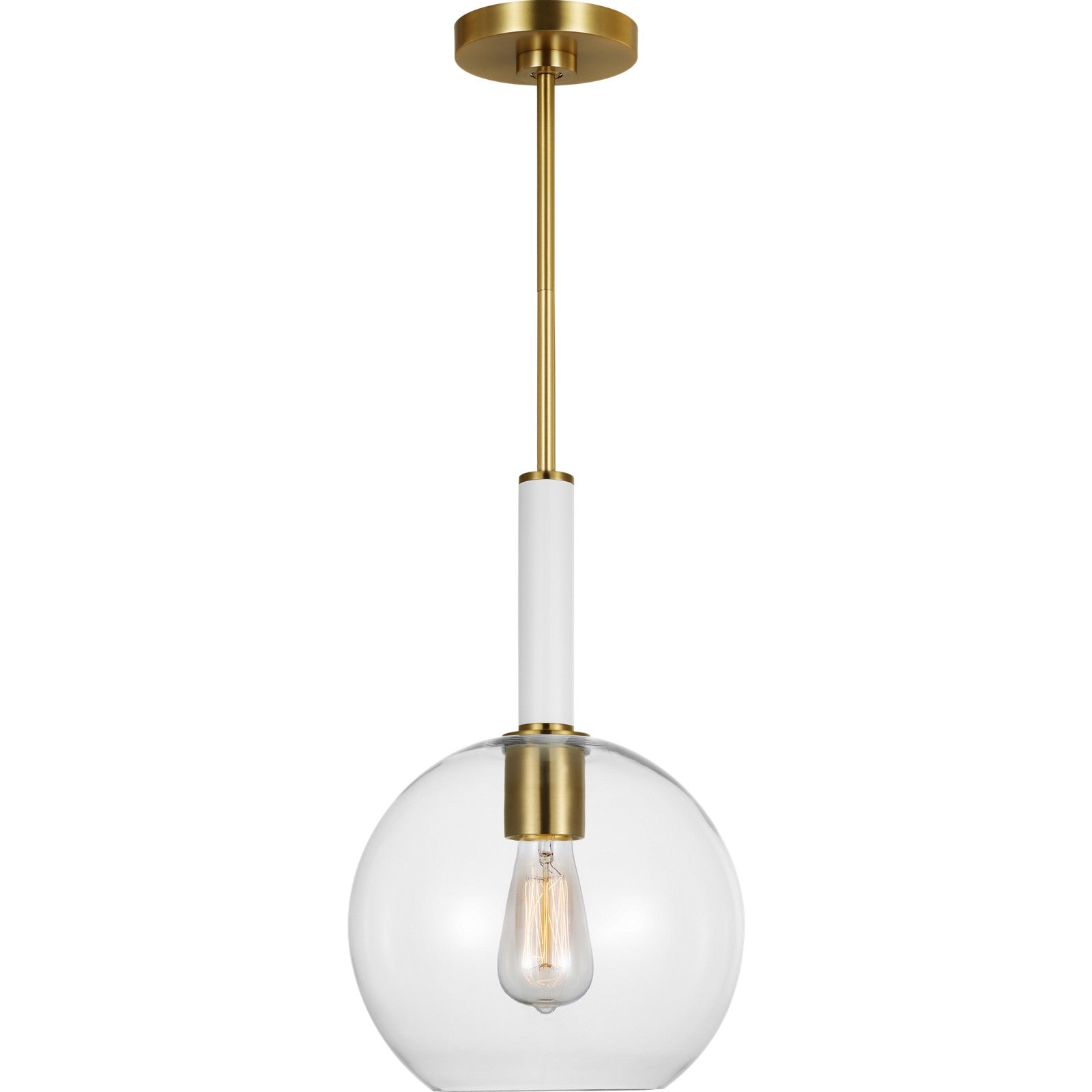 Monroe Round Pendant in Burnished Brass - Visual Comfort Ceiling Lights