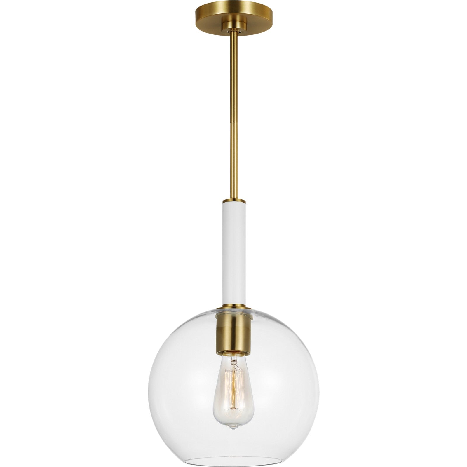 Monroe Round Pendant in Burnished Brass - Visual Comfort Ceiling Lights