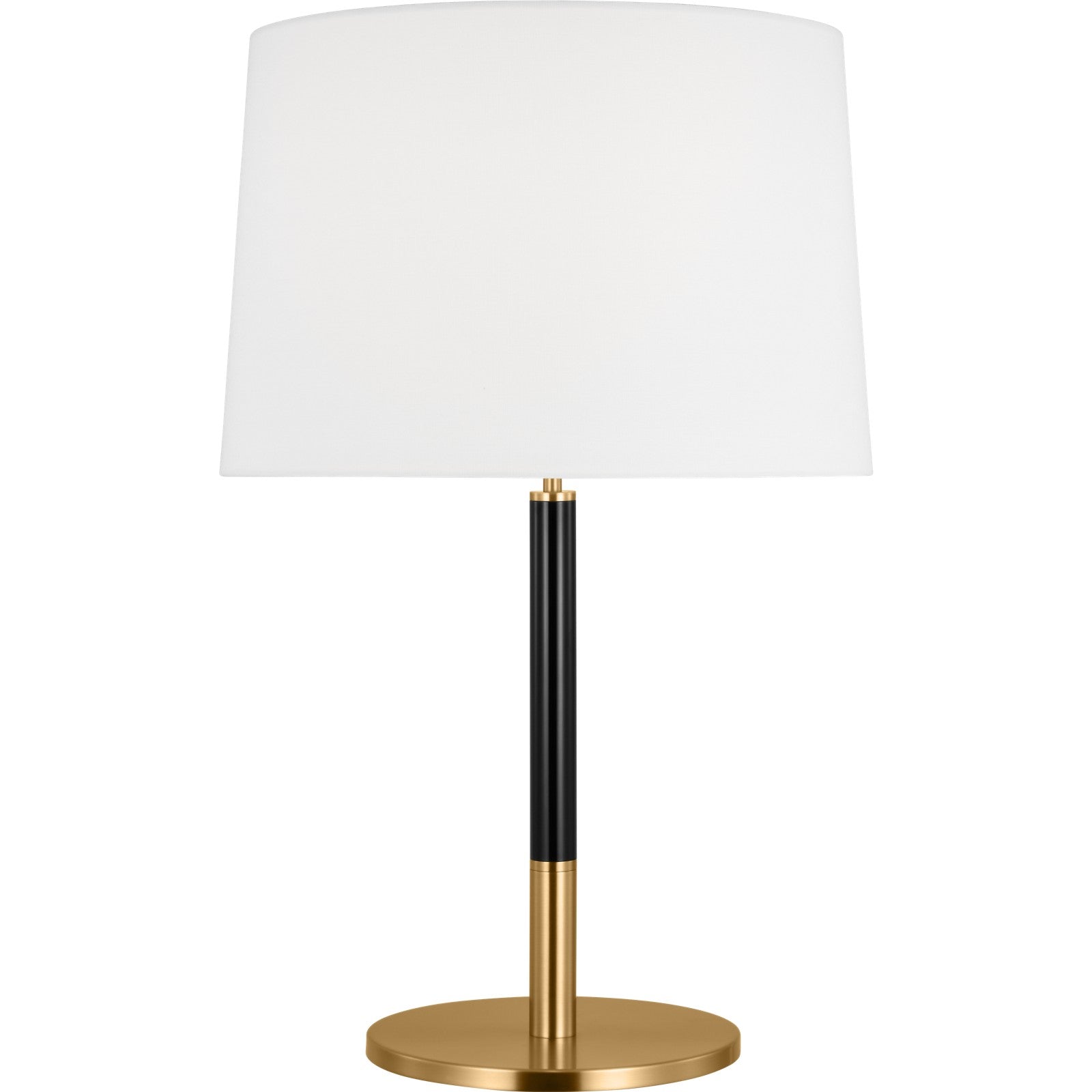 Monroe Medium Table Lamp in Burnished Brass and Glossy White - Visual Comfort Table Lamps