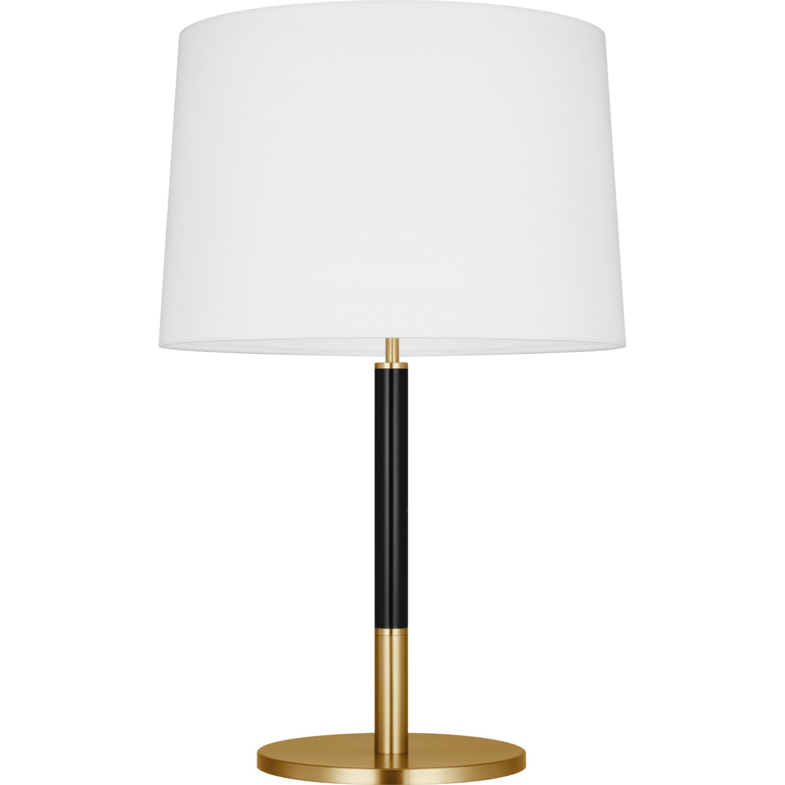 Monroe Medium Table Lamp in Burnished Brass and Glossy White - Visual Comfort Table Lamps