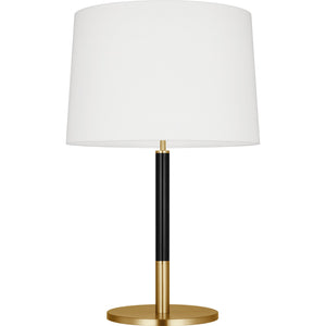 Monroe Medium Table Lamp in Burnished Brass and Glossy White - Visual Comfort Table Lamps