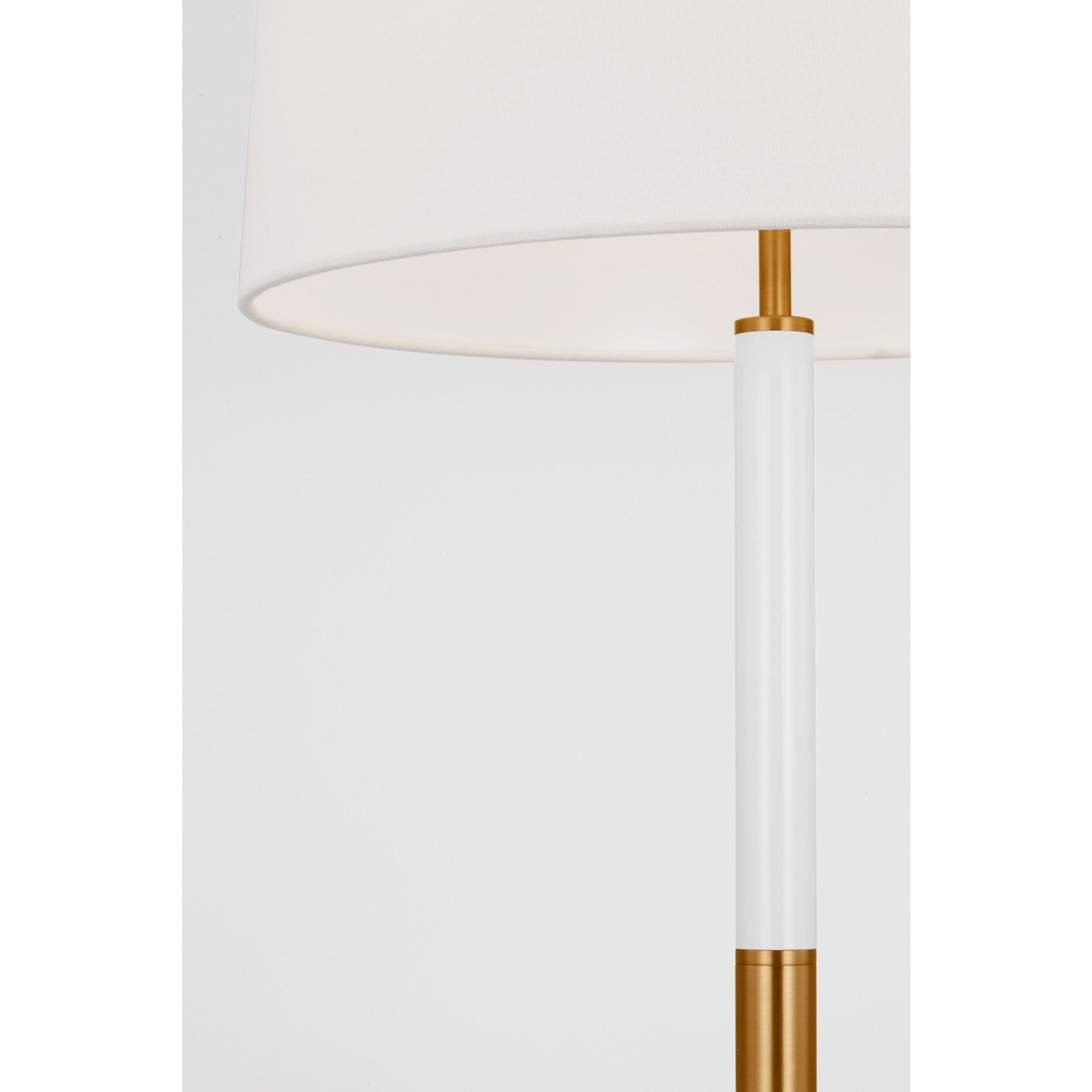 Monroe Medium Table Lamp in Burnished Brass and Glossy White - Visual Comfort Table Lamps