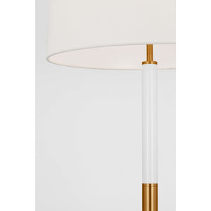 Monroe Medium Table Lamp in Burnished Brass and Glossy White - Visual Comfort Table Lamps