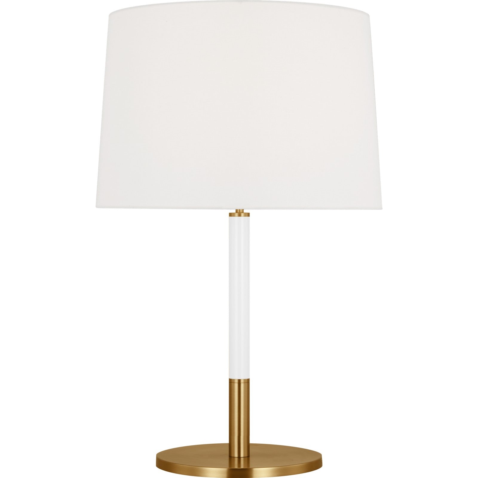 Monroe Medium Table Lamp in Burnished Brass and Glossy White - Visual Comfort Table Lamps