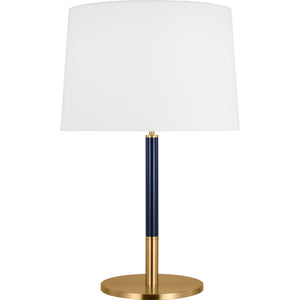 Monroe Medium Table Lamp in Burnished Brass and Glossy White - Visual Comfort Table Lamps