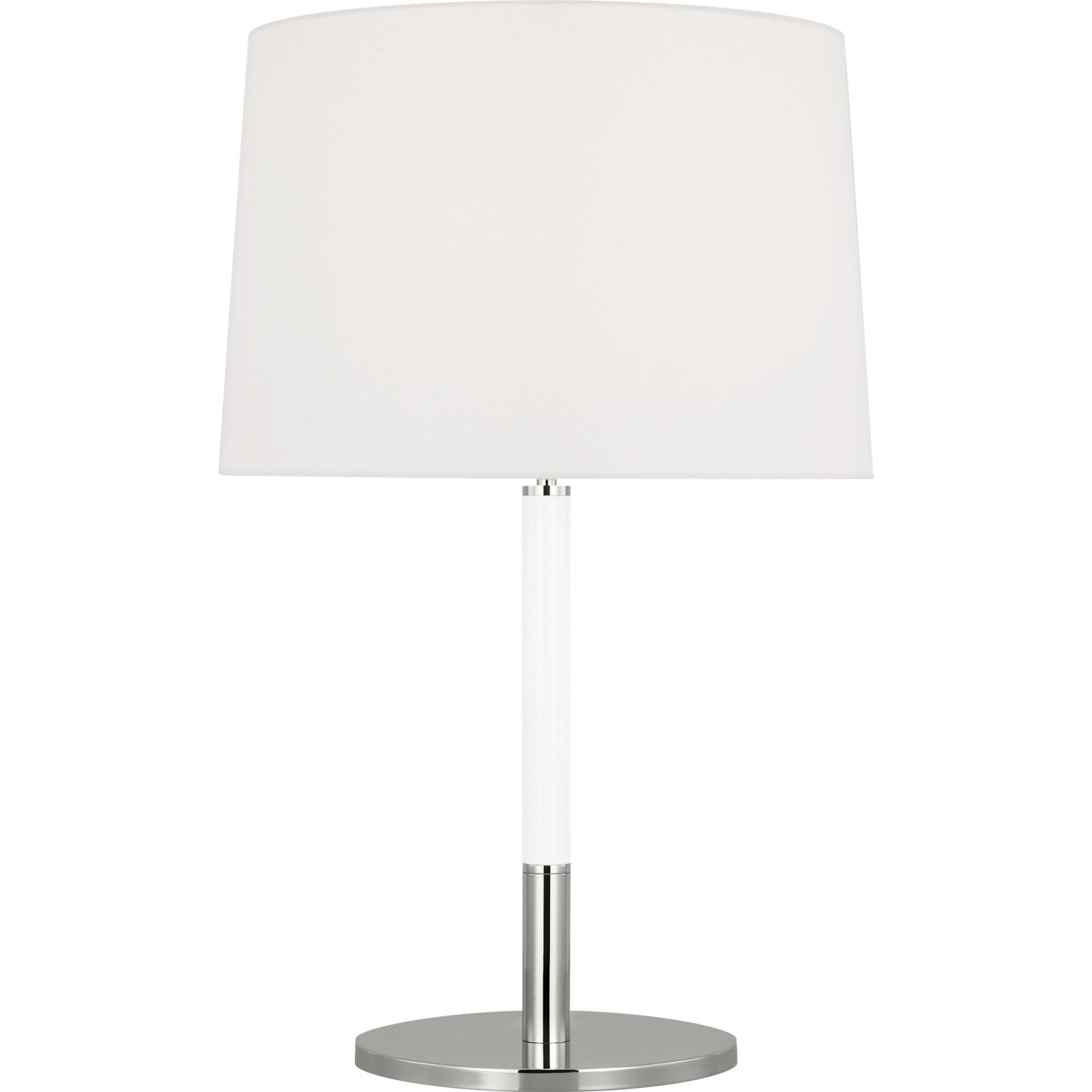 Monroe Medium Table Lamp in Burnished Brass and Glossy White - Visual Comfort Table Lamps