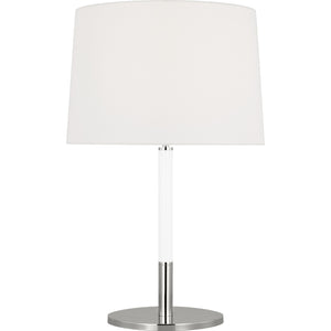 Monroe Medium Table Lamp in Burnished Brass and Glossy White - Visual Comfort Table Lamps