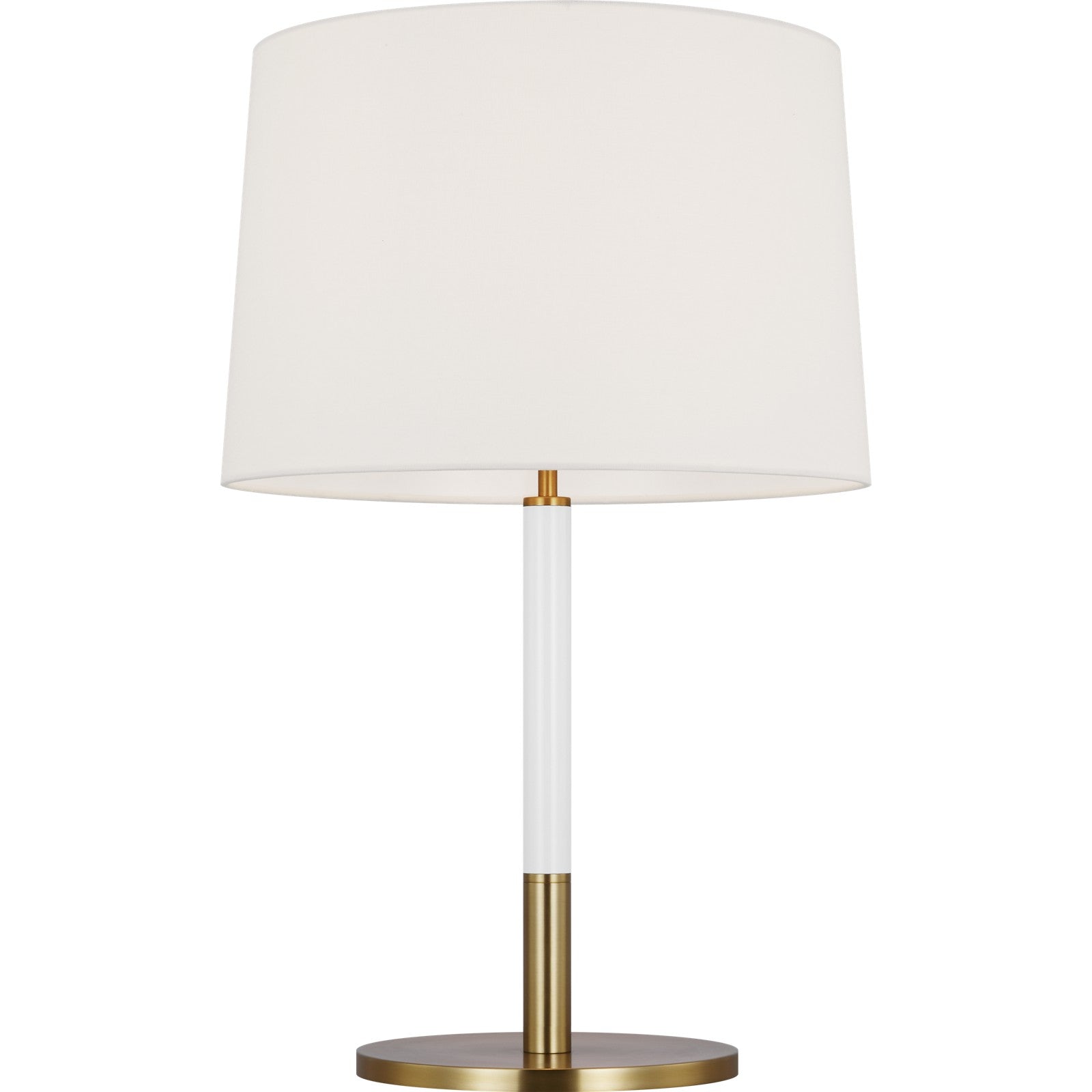 Monroe Medium Table Lamp in Burnished Brass and Glossy White - Visual Comfort Table Lamps