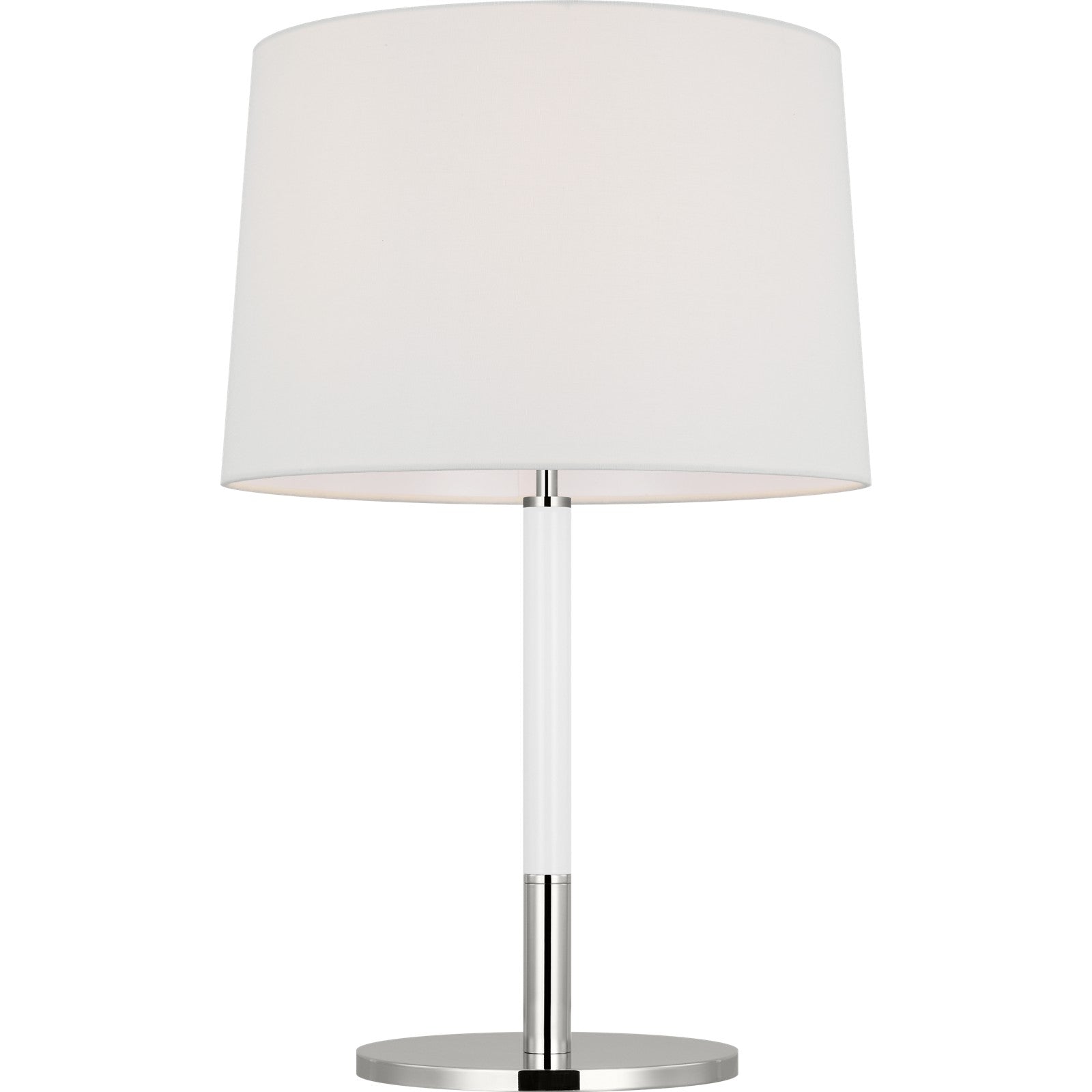Monroe Medium Table Lamp in Burnished Brass and Glossy White - Visual Comfort Table Lamps