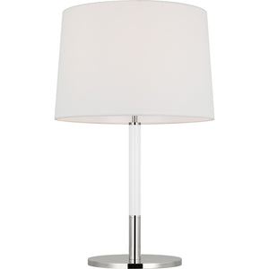 Monroe Medium Table Lamp in Burnished Brass and Glossy White - Visual Comfort Table Lamps