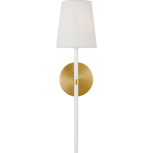 Monroe Tail Sconce in Burnished Brass and Glossy White - Visual Comfort Wall Lights