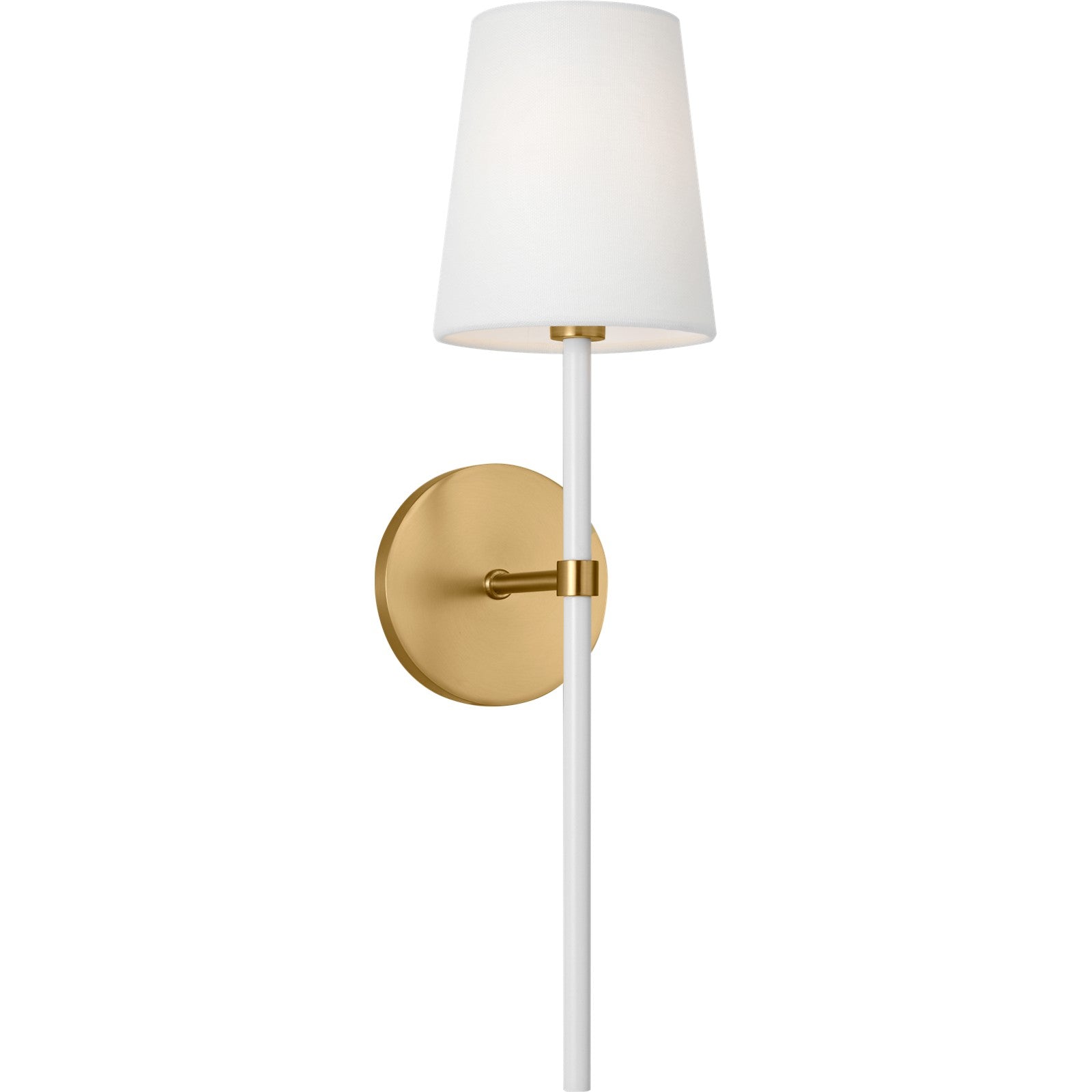 Monroe Tail Sconce in Burnished Brass and Glossy White - Visual Comfort Wall Lights