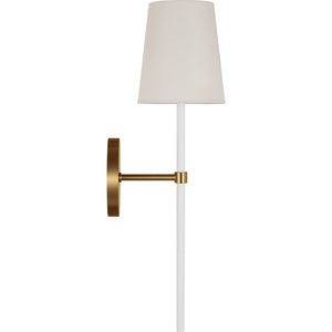 Monroe Tail Sconce in Burnished Brass and Glossy White - Visual Comfort Wall Lights