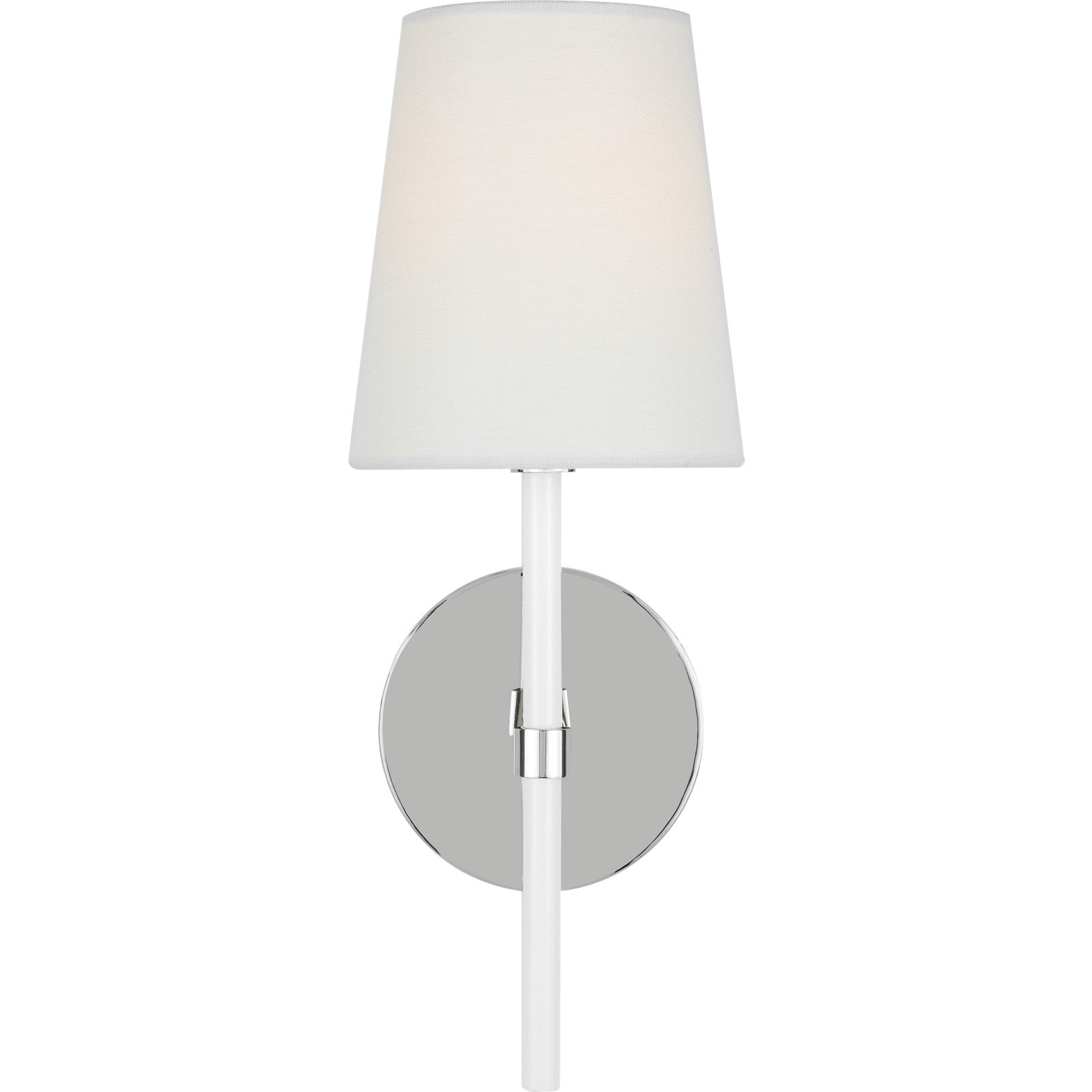 Monroe Small Sconce in Polished Nickel and Glossy White - Visual Comfort Wall Lights