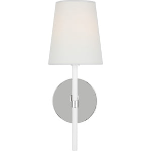 Monroe Small Sconce in Polished Nickel and Glossy White - Visual Comfort Wall Lights