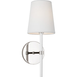Monroe Small Sconce in Polished Nickel and Glossy White - Visual Comfort Wall Lights