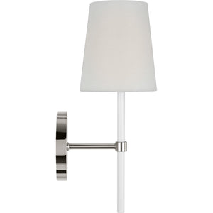 Monroe Small Sconce in Polished Nickel and Glossy White - Visual Comfort Wall Lights
