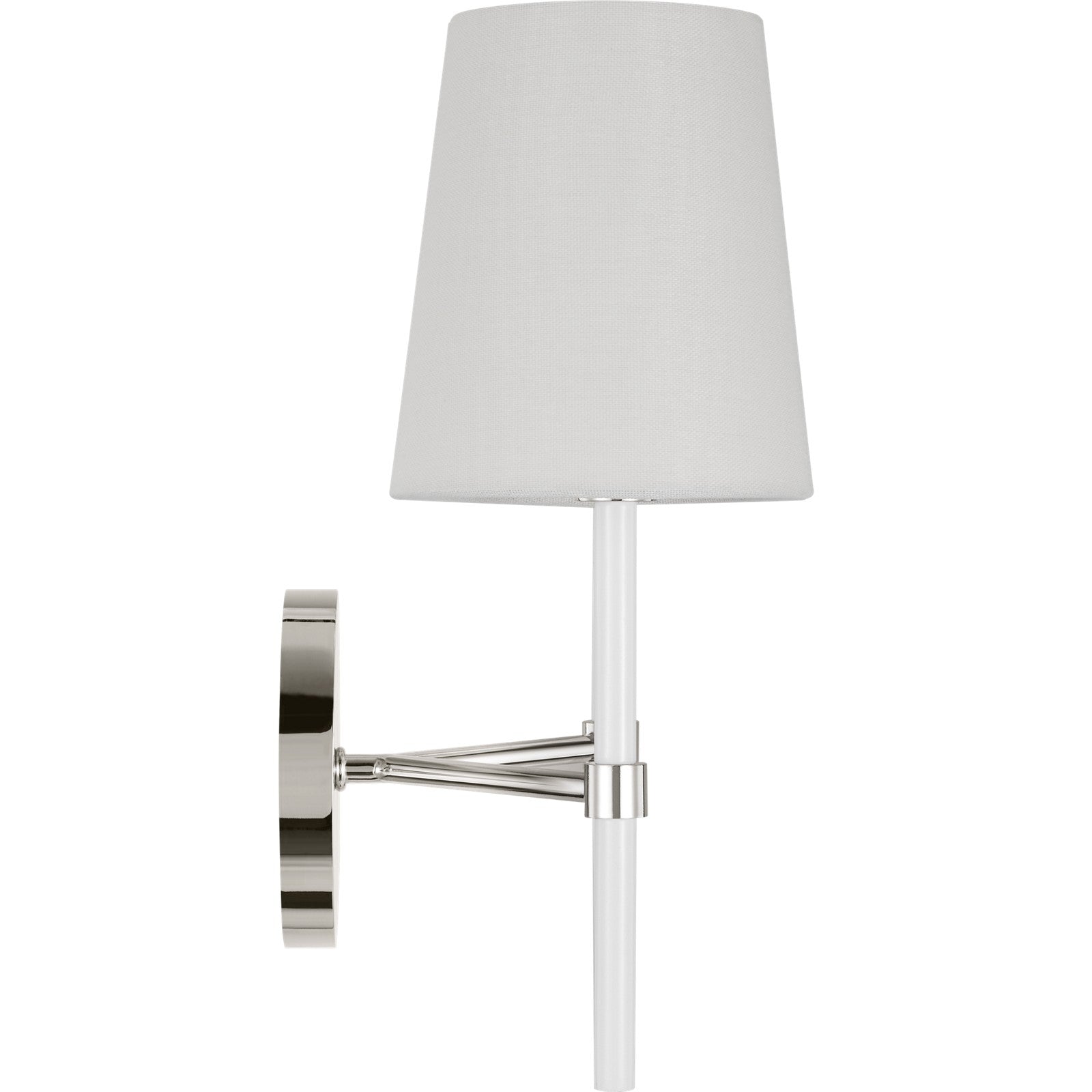 Monroe Double Sconce in Polished Nickel and Glossy White - Visual Comfort Wall Lights