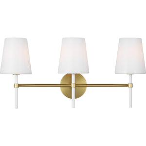 Monroe 3-Light Bath Sconce in Burnished Brass - Visual Comfort Wall Lights