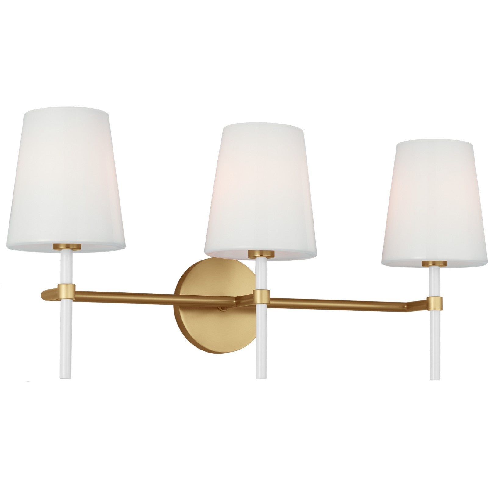 Monroe 3-Light Bath Sconce in Burnished Brass - Visual Comfort Wall Lights