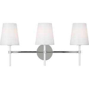 Monroe 3-Light Bath Sconce in Burnished Brass - Visual Comfort Wall Lights