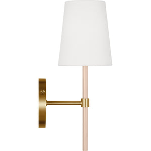 Monroe Small Sconce in Polished Nickel and Glossy White - Visual Comfort Wall Lights