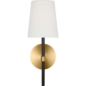 Monroe Small Sconce in Polished Nickel and Glossy White - Visual Comfort Wall Lights