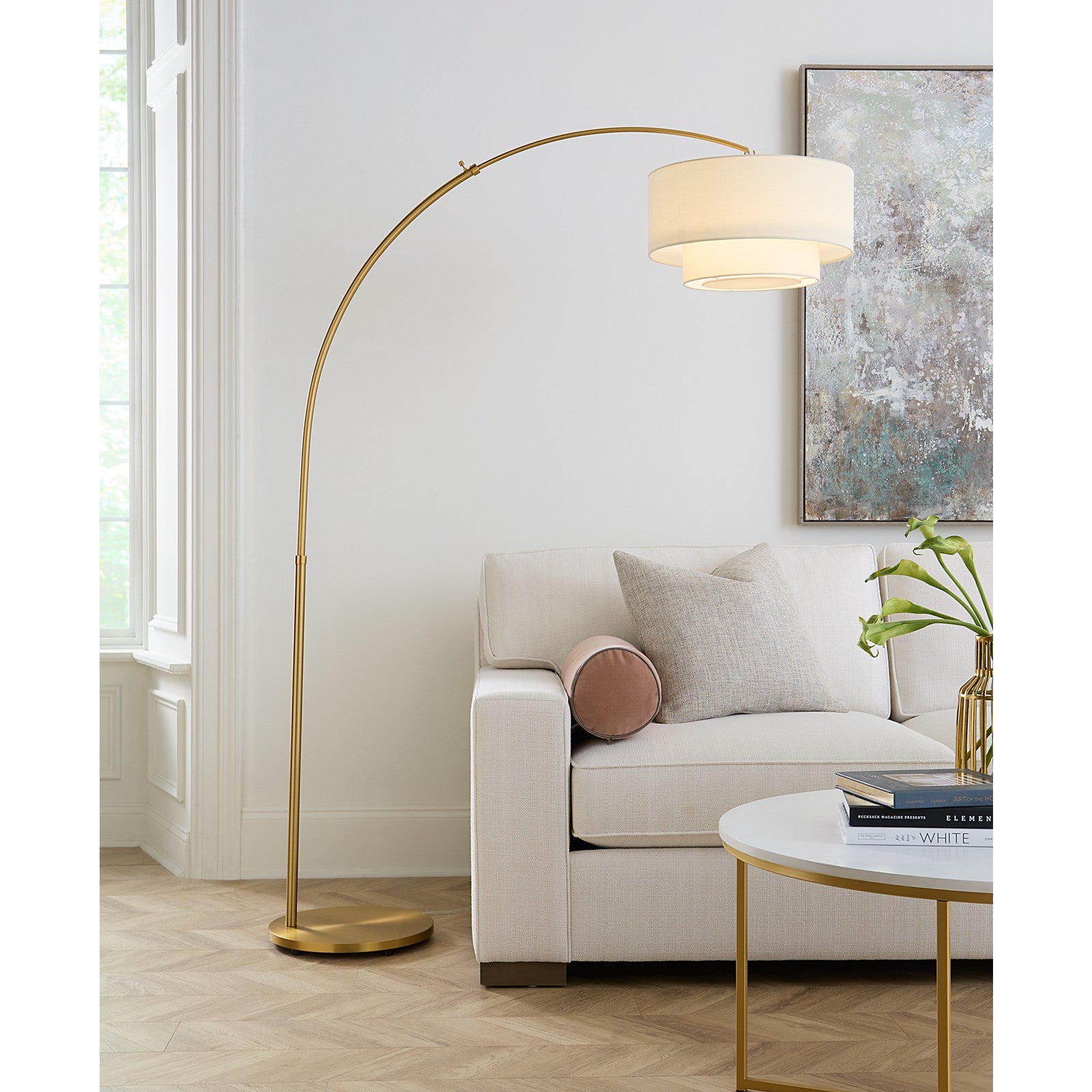 Sawyer Floor Lamp Polished Nickel - Visual Comfort Floor Lamps