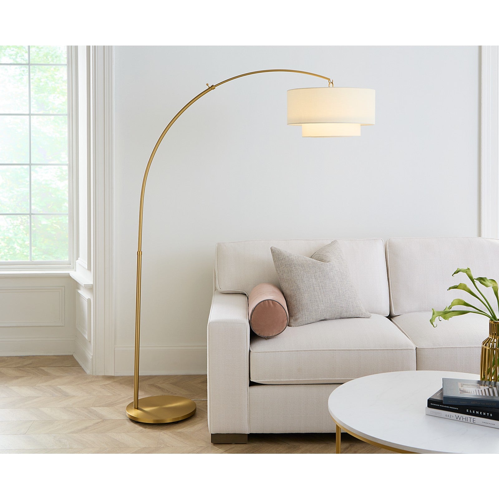 Sawyer Floor Lamp Polished Nickel - Visual Comfort Floor Lamps