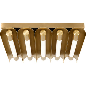 Carson Five Light Flush Mount Burnished Brass Bulbs Inc - Kelly Wearstler Ceiling Lights