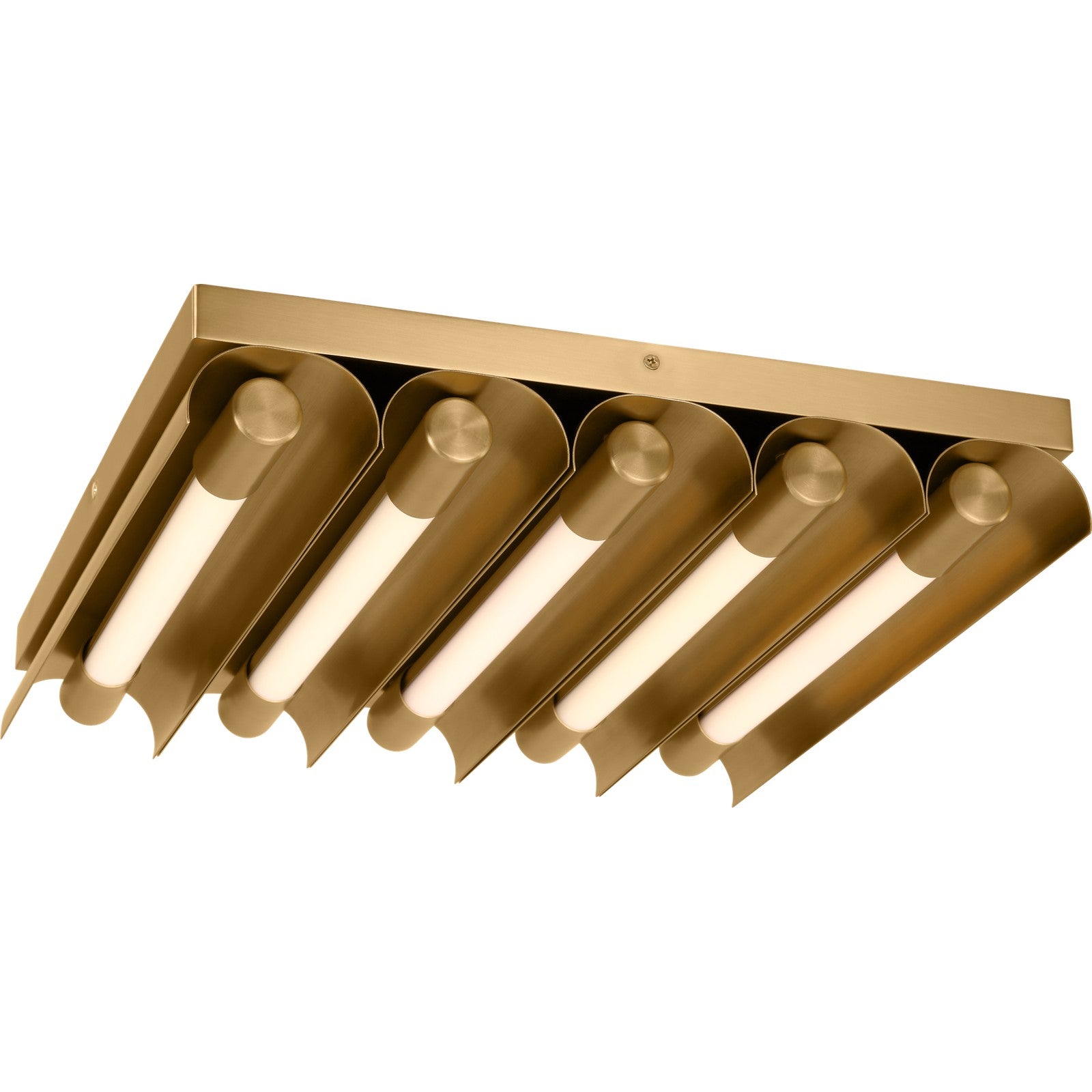 Carson Five Light Flush Mount Burnished Brass Bulbs Inc - Kelly Wearstler Ceiling Lights