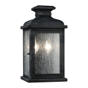 Pediment Small Lantern Dark Weathered Zinc - Visual Comfort Outdoor Lighting