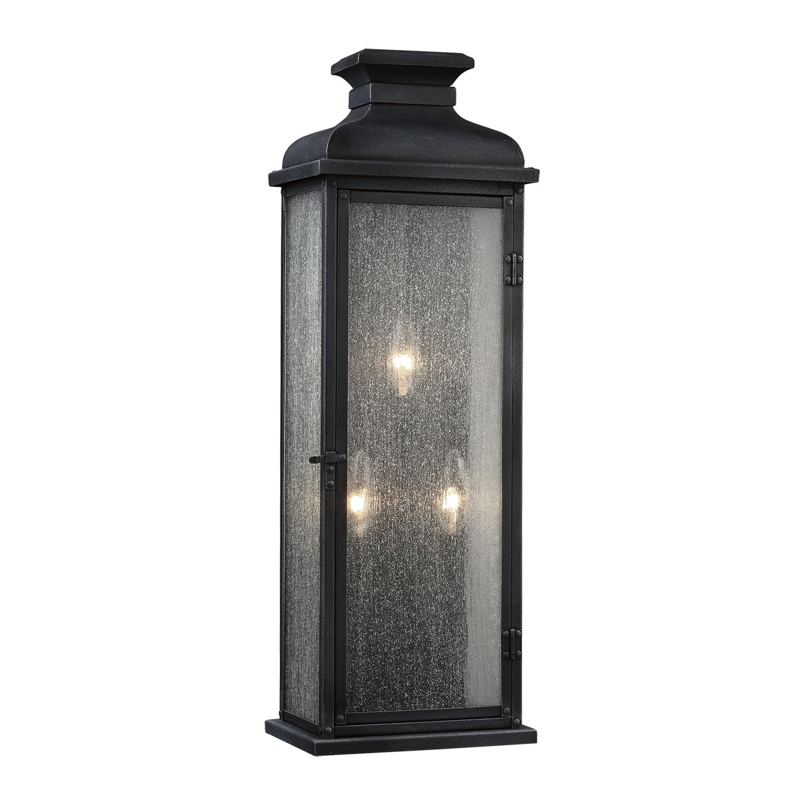 Pediment Large Lantern Dark Weathered Zinc - Visual Comfort Outdoor Lighting