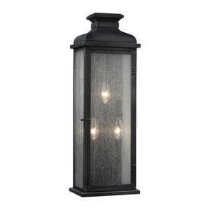 Pediment Large Lantern Dark Weathered Zinc - Visual Comfort Outdoor Lighting