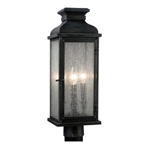 Pediment Post Lantern Dark Weathered Zinc - Visual Comfort Outdoor Lighting
