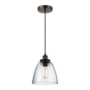 Baskin Dome Pendant in Painted Aged Brass / Dark Weathered Zinc - Visual Comfort Ceiling Lights