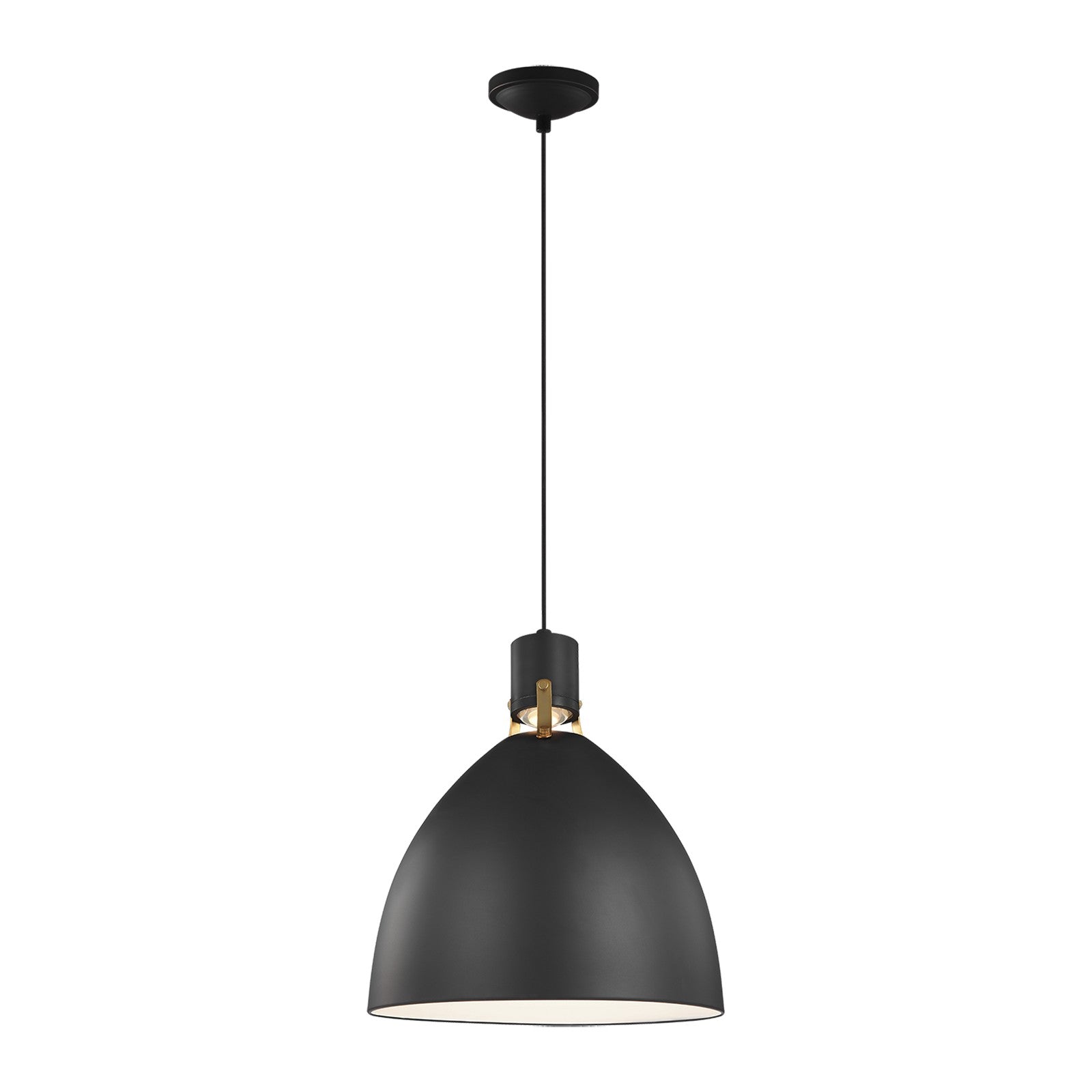 Brynne Medium LED Pendant Matte Black Bulbs IIncluded - Visual Comfort Ceiling Lights