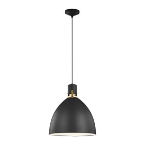Brynne Medium LED Pendant Matte Black Bulbs IIncluded - Visual Comfort Ceiling Lights