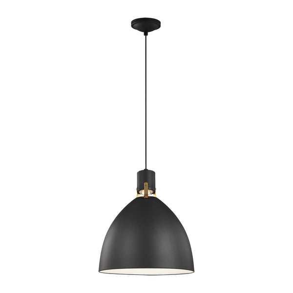 Brynne Medium LED Pendant Matte Black Bulbs IIncluded - Visual Comfort Ceiling Lights