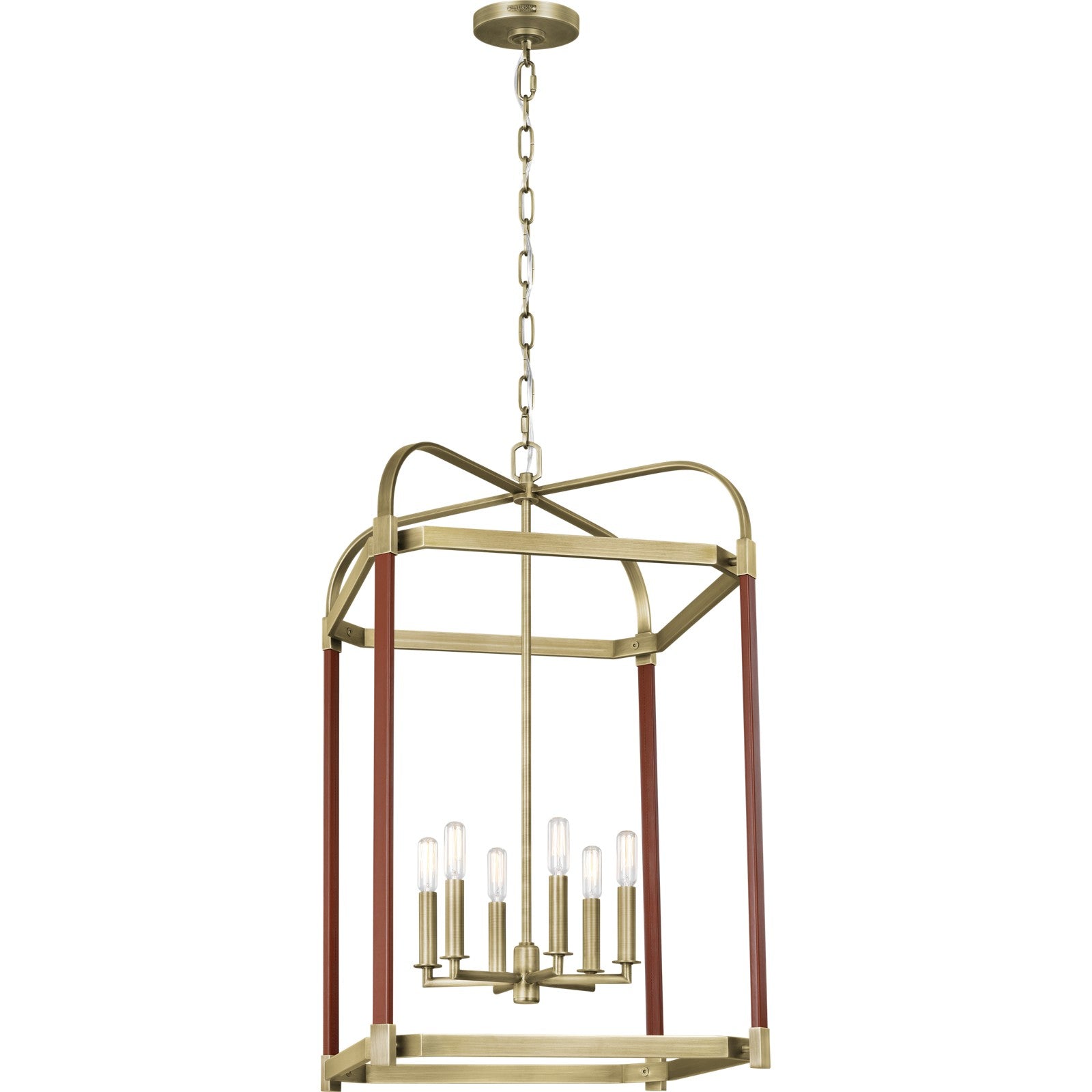 Hadley Large Lantern Polished Nickel - Ralph Lauren Ceiling Lights